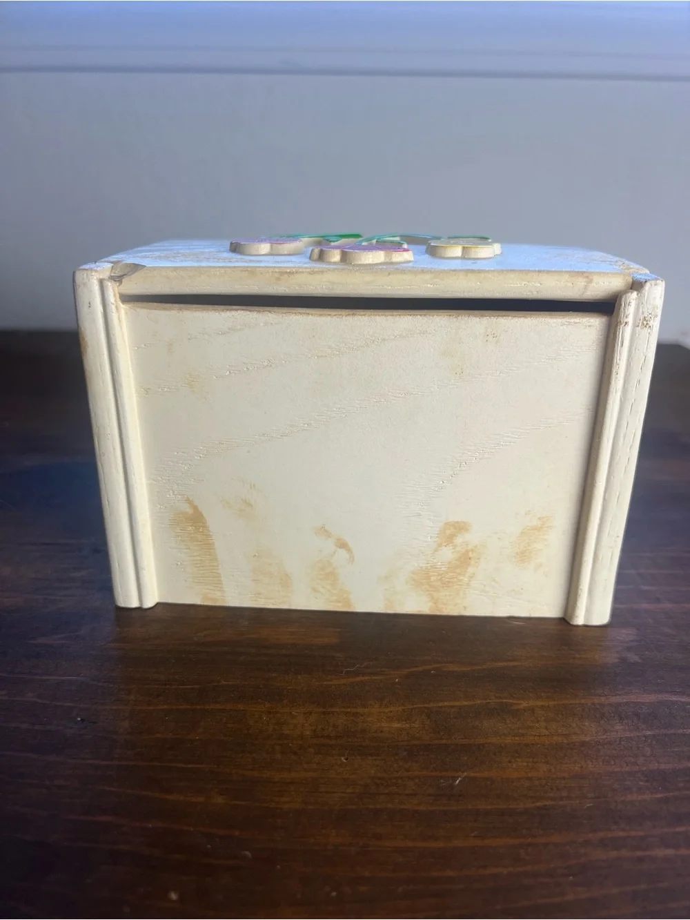 Vintage 60s wooden Floral Recipe Box